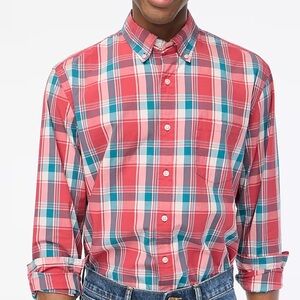 J.Crew Factory Mens long sleeve button down Slim plaid casual shirt new with tag